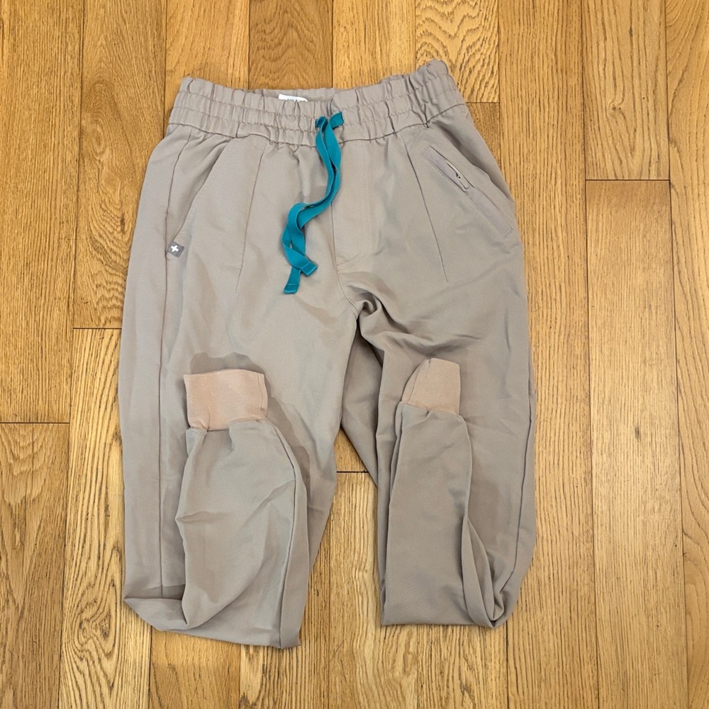 Figs Tan Jogger Pants with Teal Accents